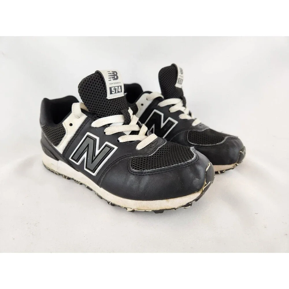 Kids New Balance Shoes 574 Black‎ White Sneakers Running Shoes Size Youth 3